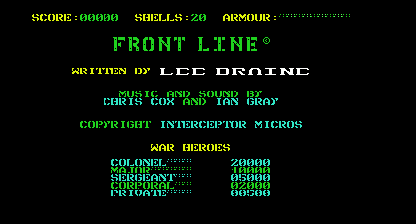 Front line Title Screen